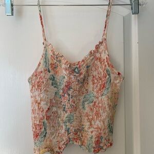 O'Neill Multicolor Smocked Floral Crop Top